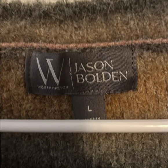 Worthington Cozy Brown and Black Knit Sweater - Picture 2 of 4